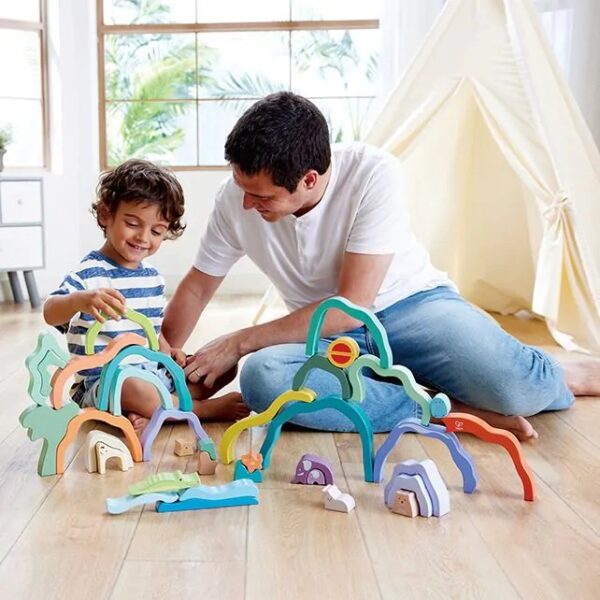 stockingblocks1 Hape Nature Scene Stacking Blocks - natuurtafereel stapelblokken