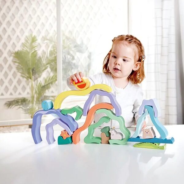 stockingblocks7 Hape Nature Scene Stacking Blocks - natuurtafereel stapelblokken