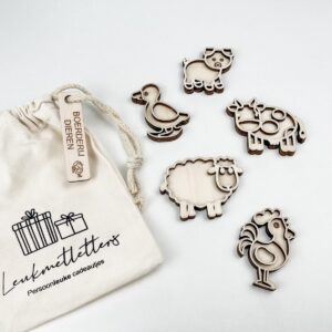 Leuk met letters Kleine vultrays boerderijdieren