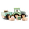 New Classic Toys Houten tractor met aanhanger en groente