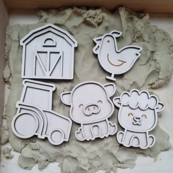 boerderijset Kiddi mini vulvormen vultray set boerderij