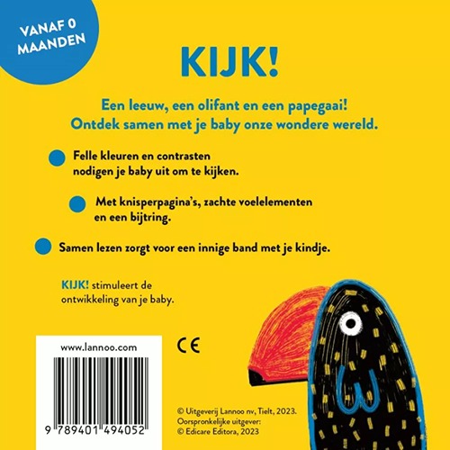 kijk wilde 2 Knisperboekje met bijtring Kijk! wilde dieren Annaïs Chambel