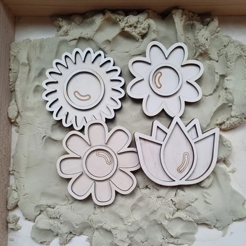stempels bloemen Kiddi - Vulvormen - Speel Tray mini set Flowers bloemen