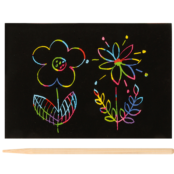 Eduplay creatief scratch magic 10 kaartjes en houten pennen