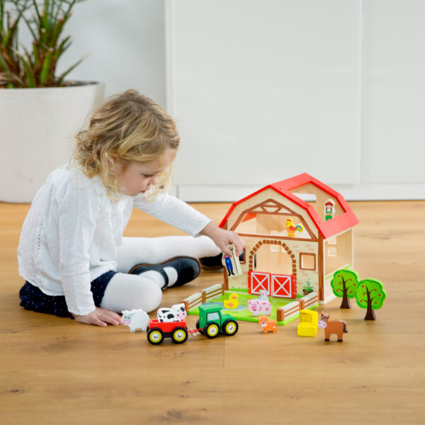 boerderij 3 New Classic Toys Wooden Toy Farm Playset Boerderij set
