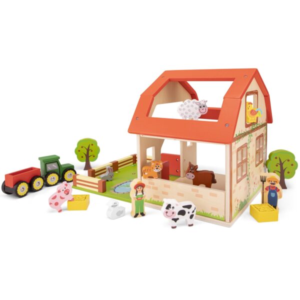 boerderij1 New Classic Toys Wooden Toy Farm Playset Boerderij set