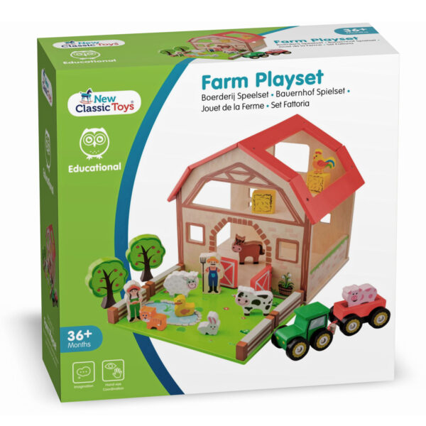 boerderij4 New Classic Toys Wooden Toy Farm Playset Boerderij set
