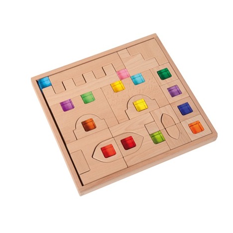 castle Eduplay Castle building block set - houten kasteel blokken set met transparante blokken