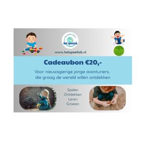 Het Speellab Cadeaubon – Origineel cadeau digitale Cadeaubon | 20 euro