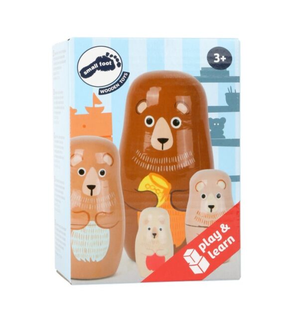 Small Foot - Houten Matroesjka Poppen Beren Familie – Speelgoed Poppen Set