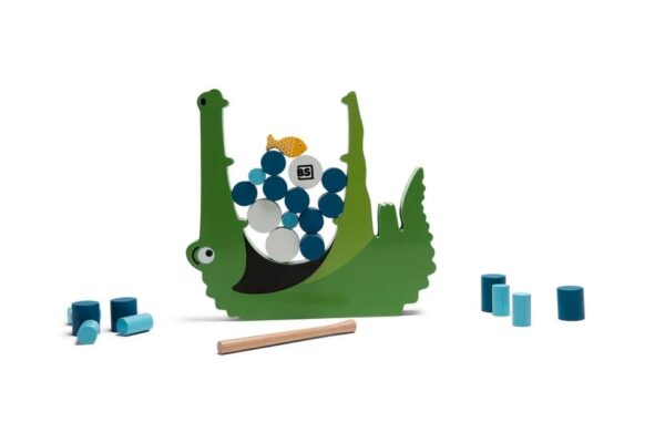 bs-toys-balansspel-peuters-kleuters-hout.jpg Kindvriendelijk balansspel met krokodil en houten voedselstukken