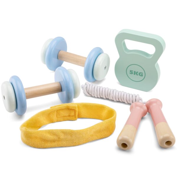 houten-fitness-speelset-kinderen-rollenspel-speellab Complete houten speelgoed fitness set – ideaal voor rollenspel en motoriek