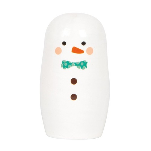 Houten sneeuwpop die in elkaar te zetten is – matroesjka educatief speelgoed