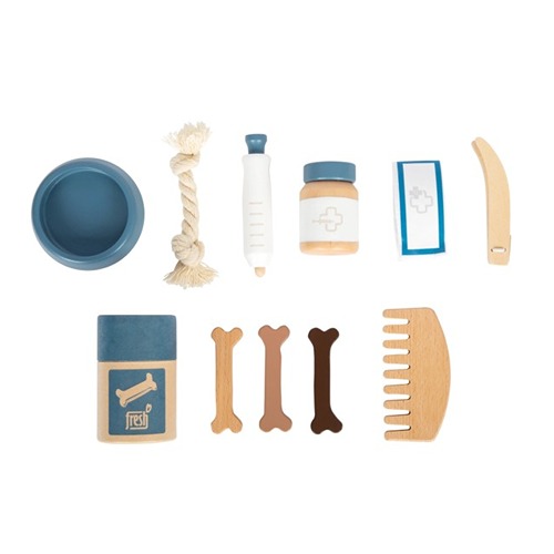 Houten verzorgingsaccessoires voor hond – rollenspel