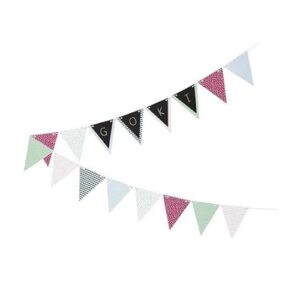 Goki karton krijt beshrijfbare vlaggenlijn van 5 meter voor kinderen om zelf te beschrijven