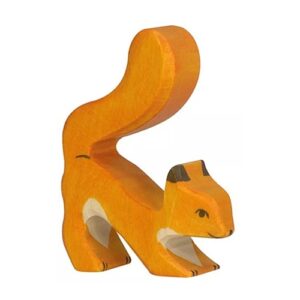 Van duurzaam hout handgemaakte eekhoorn staand waldorf geinspiteerd van Holztiger bij Het Speellab