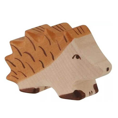 Van duurzaam hout handgemaakte egel waldorf geinspiteerd van Holztiger bij Het Speellab