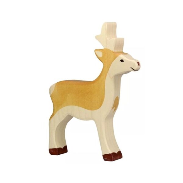 Van duurzaam hout handgemaakte reebok waldorf geinspiteerd van Holztiger bij Het Speellab