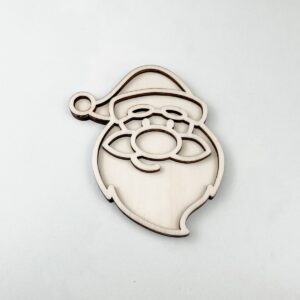 Close-up van FSC houten vultray Kerstman