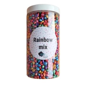 Rainbow maïs mix in PET pot – Kiddi sensorisch materiaal