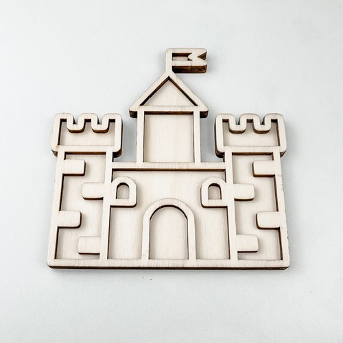 houten vultray kasteel Leuk met Letters voor sensorisch spel