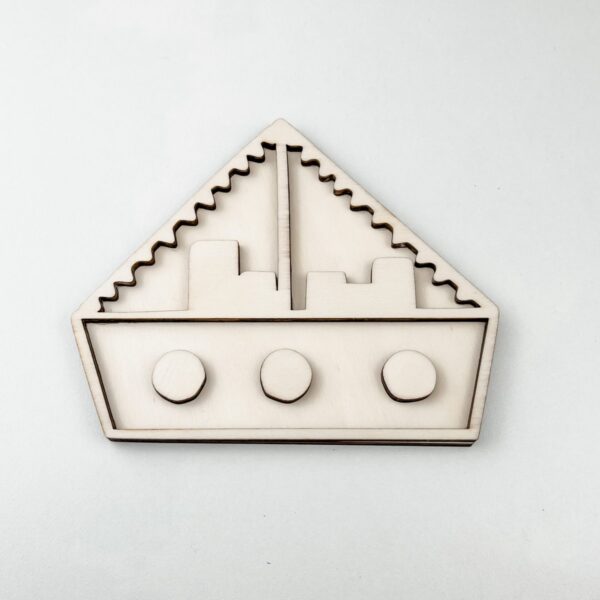 houten vultray stoomboot Leuk met Letters voor sensorisch spel