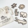 Leuk met Letters – Kleine Vultray Set | Safari duurzaam, sensorisch houten speelgoed