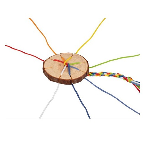 Goki houten vlecht schijf voor het maken van vriendschapsarmbandjes