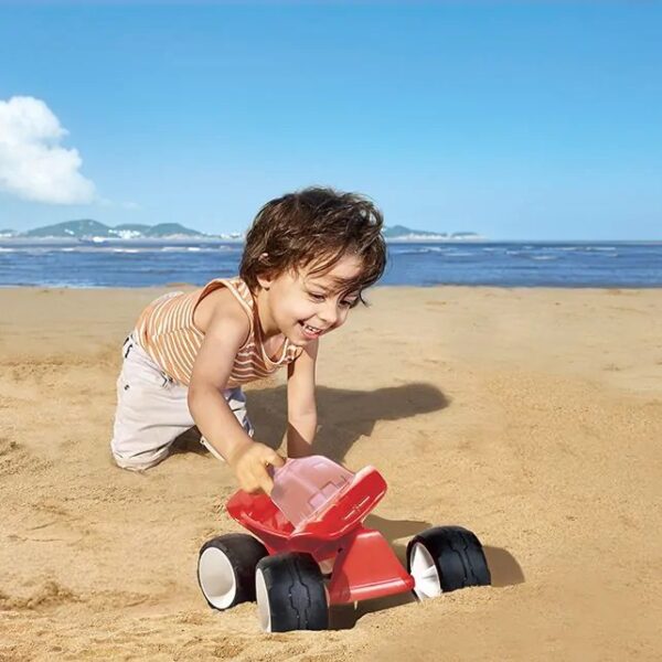 Rode Hape duinbuggy voor kinderen – strandspeelgoed dat motoriek en fantasie stimuleert