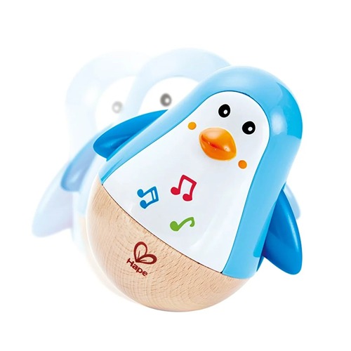 Hape Penguin Musical Wobbler muzikaal wiebelpoppetje voor baby’s bij het speellab