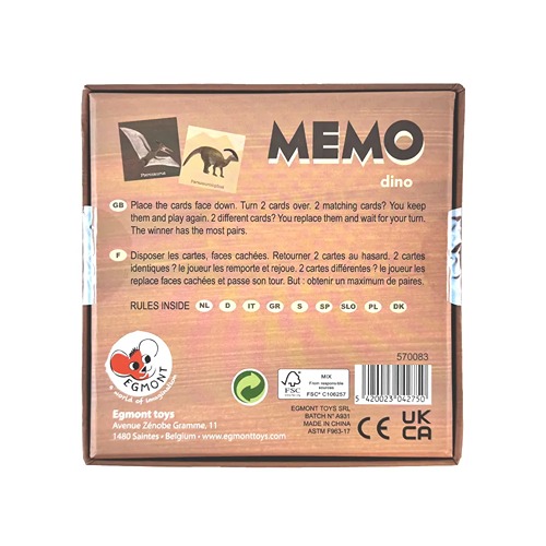 Memory Dinosaurus spel verkrijgbaar bij Het Speellab educatief kinderspel