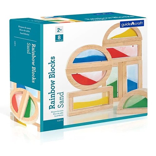 Guidecraft regenboog zandblokken van hout met gekleurd zand bij het Speellab