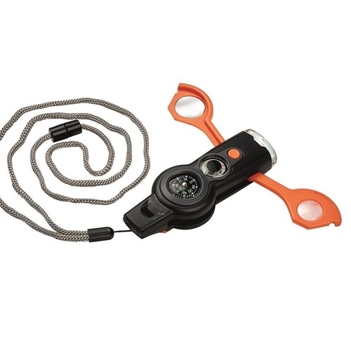 Expeditie natuur survivaltool met koord en vergrootglazen