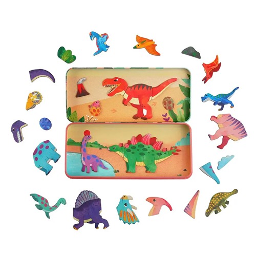 compacte magnetische reisbox dinosaurus speelgoed voor onderweg