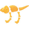 Zandvormen in geel die samen het skelet ban Triceratops vormen.